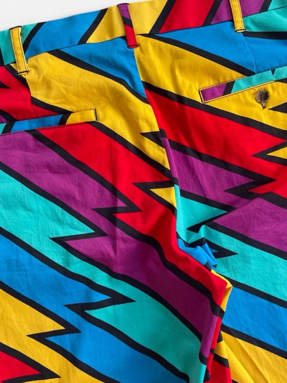 Loud Mouth Clothing Golf Rainbow Multicolored Captain Thunderbolt Zigzag Pants - Picture 6 of 7